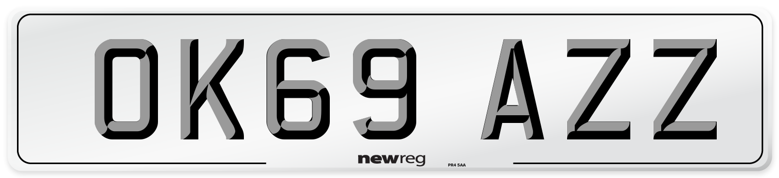 OK69 AZZ Number Plate from New Reg